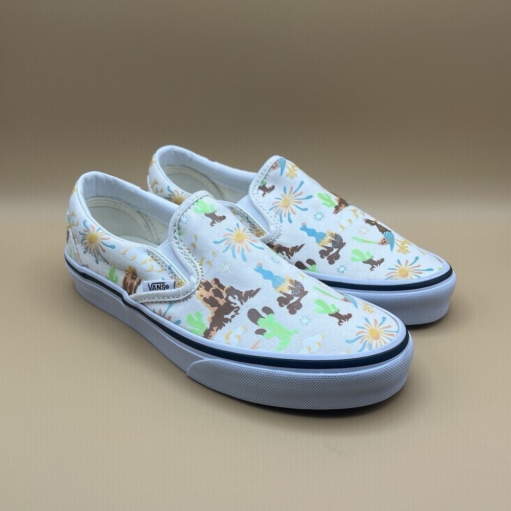Vans Western Desert Cowboy Cactus Canvas Slip On Shoes - Women's Size 6 USED